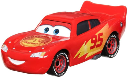 Disney Pixar, Auta Cars, Zygzak McQueen w drodze, resorak samochód Zygzak, główny bohater z bajki, producent Mattel, wiek dziecka 3+, kolekcja samochodzików, model w skali 1:55