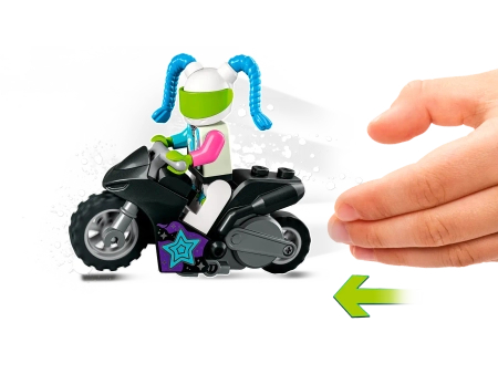 Klocki Lego City Stuntz 60341, Wyzwania kaskaderskie: przewracania; Motocykl i 2 mini figurki motocykl posiada koło zamachowe do rozpędzenia, 117 elementów, wysoka jakość, oryginalne klocki, wiek dziecka 5+, dostępne od ręki, szybka wysyłka