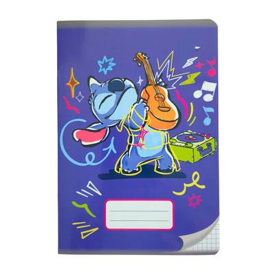 Zeszyt szkolny w kratkę A5/16k bez marginesów Stitch z gitarą