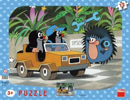 Puzzle ramkowe Krecik i jego samochodzik, Dino, 12 el.