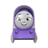 Tomek i Przyjaciele, Lokomotywa Kana, fioletowa, jedna z bohaterek bajki, zabawka oryginalna, renomowany producent Fisher Price, metalowa z plastikowymi kółeczkami, wiek dziecka 3+