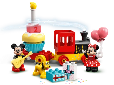 Klocki Lego Duplo 10941 Urodzinowy pociąg myszek Miki i Minnie, seria Disney, 22 elementy, idealny prezent dla dzieci 2+