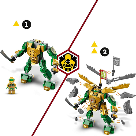 Klocki Lego Ninjago 71781 Starcie Lloyda z Mechem EVO, 223 elementy, 2 Mechy i 2 figurki w tym złoty Lloyd, oryginalne klocki lego, szybka wysyłka, zabawka dla dzieci w wieku 6+