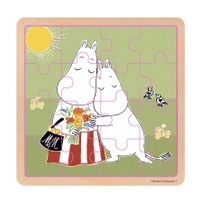 Muminki, Drewniane puzzle ramkowe Muminek i Mama Muminka, 16 elementów, 21 x 21 cm, wiek dziecka 2+