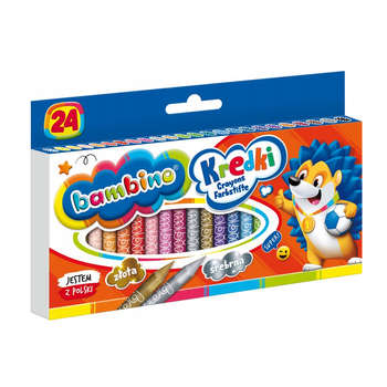 Kredki z glinki kaolinowej, 24 kolory, Bambino