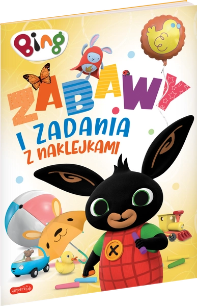 Królik Bing, książka: Zabawy i zadania z naklejkami, 24 strony