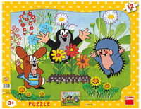 Puzzle ramkowe Krecik i przyjaciele Ogrodnicy, Dino, 12 el.