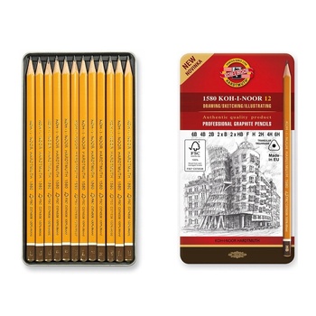 Koh-I-Noor Zestaw ołówków grafitowych w metalowym etui