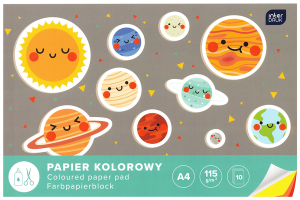 Papier kolorowy, A4, Okładka z Układem Słonecznym