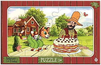 Pettson i Findus, Puzzle ramkowe Urodziny dla małych dzieci, 15 el.