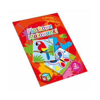 Piaskowe malowanki: papuga i motyl