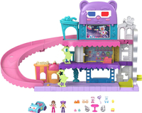 Polly Pocket, Zestaw Kino Samochodowe, zawiera 2 laleczki, samochodzik, budynek i akcesoria, dla dziewczynek w wieku 4+