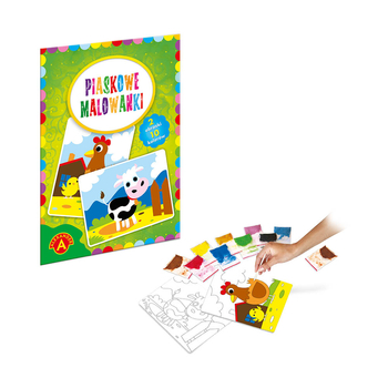 Piaskowe malowanki: kura i krowa