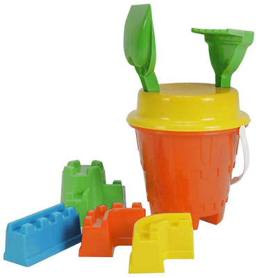 Androni, Zabawki plażowe - foremki - Zamek - zestaw pomarańczowy 27, wyprodukowany we Włoszech, 8 elementów, idealna zabawka do piaskownicy i na plażę