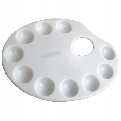 Paleta malarska owalna, 23 x 17 cm, Biała, Paletka do farb, Titanium