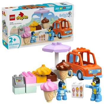 Klocki Lego Duplo Bluey 10458 Wyprawa po lody z Blue, 22 elementy, dla dzieci w wieku 2+