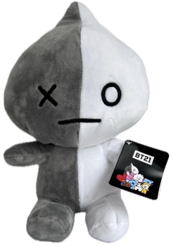 BT21, Maskotka pluszowa Van, 28 / 32 cm, biało szary robot, oryginalny pluszak, na licencji, zabawka z miłego pluszu, dobre wykonanie, bezpieczna dla dzieci