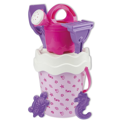 Androni, Zabawki do piasku dla dziewczynki Sea Shell różowe 19, wyprodukowane we Włoszech, 7 elementów, wysoka jakość, idealne na prezent na wyjazd nad morze