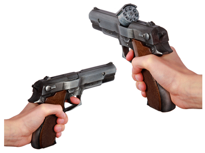 Gonher, Pistolet dla dzieci na kapiszony 8 strzałów, solidny wykonany z metalu, wyprodukowany w Hiszpanii, idealny na prezent, zabawa w policjanta i złodziei, kod produktu 45/1
