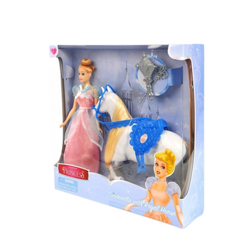 Lalka Kopciuszek i królewski rumak