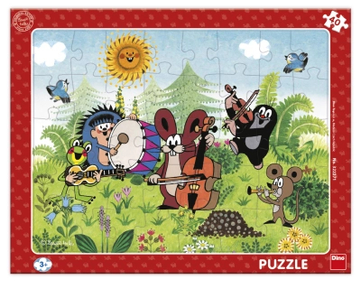Krecik i Przyjaciele, Puzzle ramkowe Orkiestra Krecika, 40 el., obrazek o wymiarach 32x24 cm, dla dzieci w wieku 3+