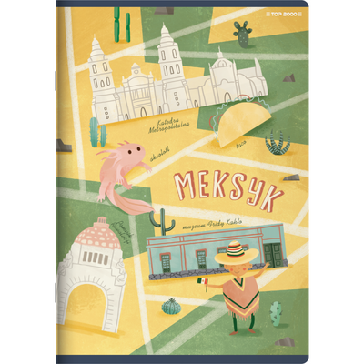 Zeszyt 32-kartkowy w kratkę, z marginesami, Meksyk