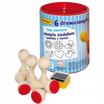 Pieczątki dla dzieci - 6 drewnianych stempli ozdobnych