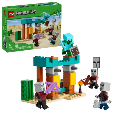 Klocki Lego Minecraft 21267 Pustynny patrol złosadników, 105 elementów, oryginalne klocki z gry, idealne dla fanów w wieku 7+