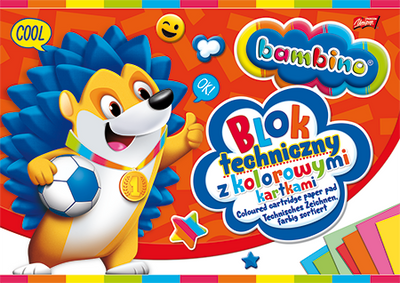 Blok techniczny kolorowy A4 Bambino, 10 kartek, St-Majewski