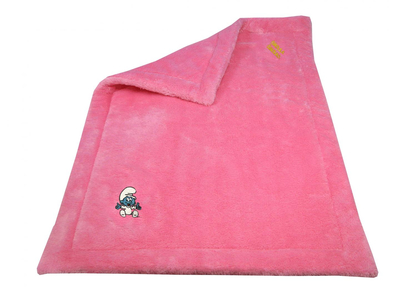 MU Brno, Smerfy, Miękki różowy kocyk Smerfuś 62 x 85 cm