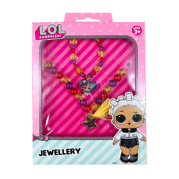 L.O.L Surprise, biżuteria z wizerunkiem, naszyjnik i bransoletka, wielokolorowe z zawieszkami w kształcie gwiazdki i serduszka