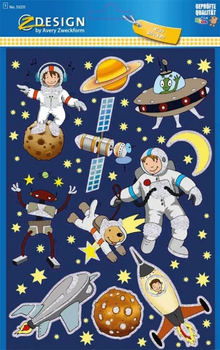 Kosmos - nalepki dla dzieci - planety, statki kosmiczne, gwiazdy