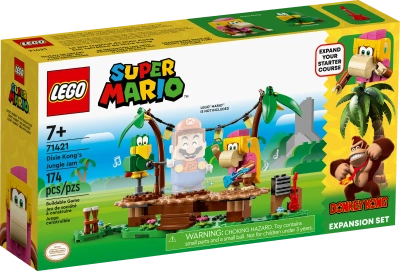 Klocki Lego Super Mario 71421 Dżunglowy koncert Dixie Kong — zestaw rozszerzający, 174 el., figurka małpki, dla dzieci w wieku 7 lat+