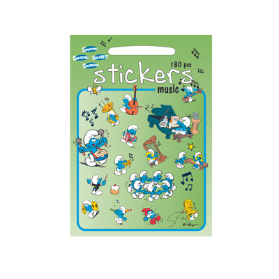 Smerfy - naklejki ze Smerfami - Muzyka - 180 sztuk