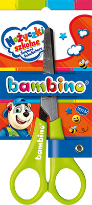 Nożyczki Dla Dzieci Limonkowe BAMBINO Z Podziałką Bezpieczne