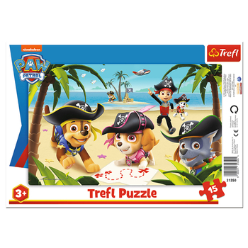 Trefl, Puzzle ramkowe: Psi Patrol Wyspa skarbów 15 el. 