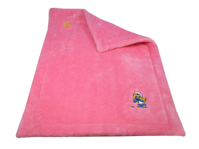 Smerfy - Miękki różowy kocyk Smerfetka - 62 x 85 cm - Mu Brno