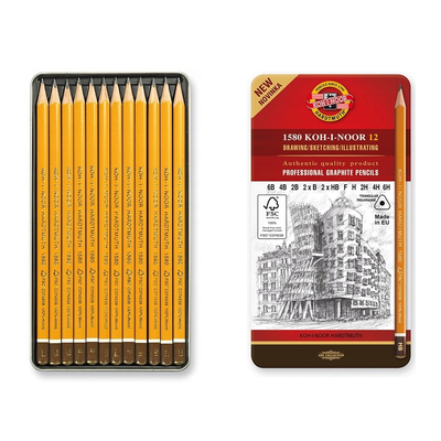Koh-I-Noor Zestaw ołówków grafitowych w metalowym etui