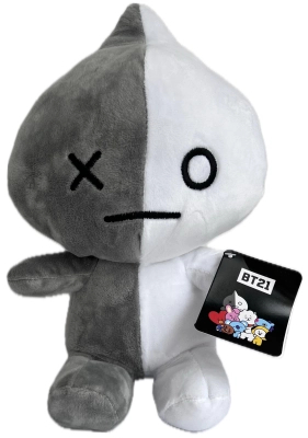 BT21, Maskotka pluszowa Van, 28 / 32 cm, biało szary robot, oryginalny pluszak, na licencji, zabawka z miłego pluszu, dobre wykonanie, bezpieczna dla dzieci