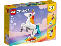 Klocki Lego Creator 31140 Magiczny Jednorożec, 145 elementów, zestaw kreatywny 3 w 1, możliwość zbudowania jednorożca lub konika morskiego lub pawia, oryginalne klocki Lego, super jakość, wiek dziecka 7 lat+