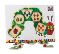 Bardzo godna gąsienica, drewniane puzzle edukacyjne, 5 el.