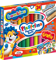 Bambino, Plastelina 24 kolory w tym 2 brokatowe
