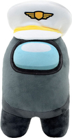 Among Us, Pluszak czarna maskotka z białą czapką kapitana, 30 cm