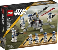 Klocki Lego Star Wars 75345 Zestaw bitewny – żołnierze-klony z 501 legionu, 119 elementów, 4 mini figurki, działo, super prezent dla miłośników Gwiezdnych Wojen, oryginalne klocki Lego, wiek dziecka 6+