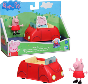 Hasbro, Świnka Peppa, Mały Czerwony Samochód kabriolet Świnki Peppy i figurka, zabawka dla fanów bajki, dobry prezent dla malucha, wiek dziecka 3+