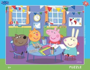 Dino Toys, Świnka Peppa, Puzzle ramkowe Peppa i przyjaciele w przedszkolu, 40 el., dla dzieci w wieku 4 lata+