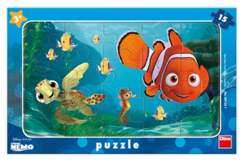 Gdzie jest Nemo, Puzzle ramkowe 15 el. wymiary obrazka 25 x 15 cm, wiek dziecka 3+