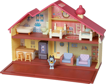 Bluey, Duży zestaw Domek rodzinny i figurka głównej bohaterki, wiele akcesoriów, wysokość 28 cm, renomowany producent, oryginalna zabawka