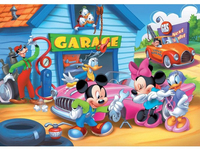 Puzzle ramkowe Garaż Klub Przyjaciół Myszki Miki, Clementoni SuperColor, 15 el.