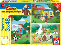 Schmidt, Ciekawski George, Puzzle dla dzieci 3-w-1, 3 x 48 el.